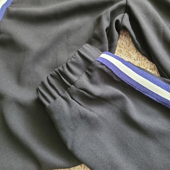 NWT black track pants💙 with navy &white stripe💙 - Picture 6 of 10